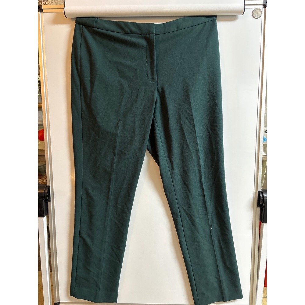 Calvin Klein size 10 petite high line green straight le dress pants
